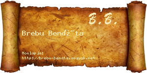 Brebu Benáta névjegykártya